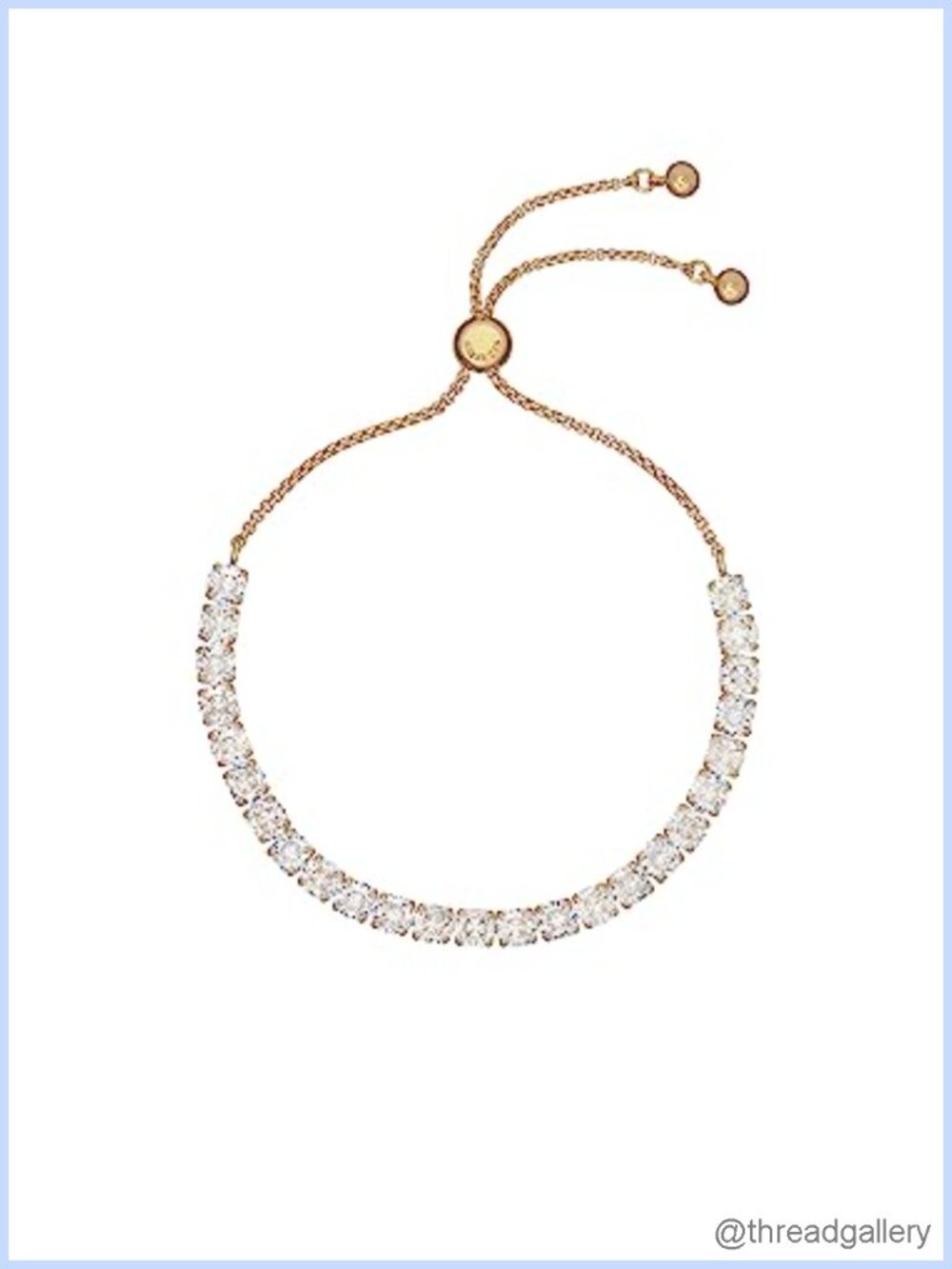 Ted Baker Tennis Bracelet Adjustable Crystal Gold-Tone Brass